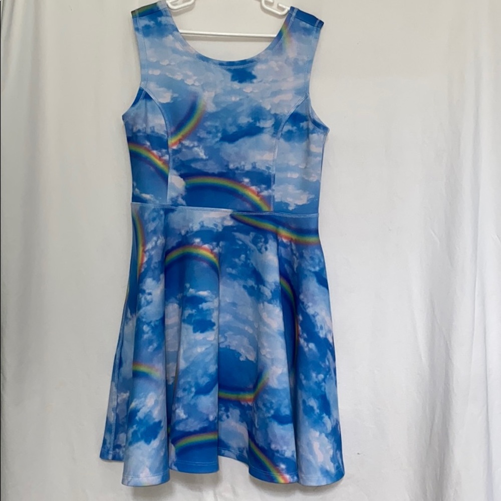 Rainbow Photo Real Skater Twirly Dress Sz 10/12